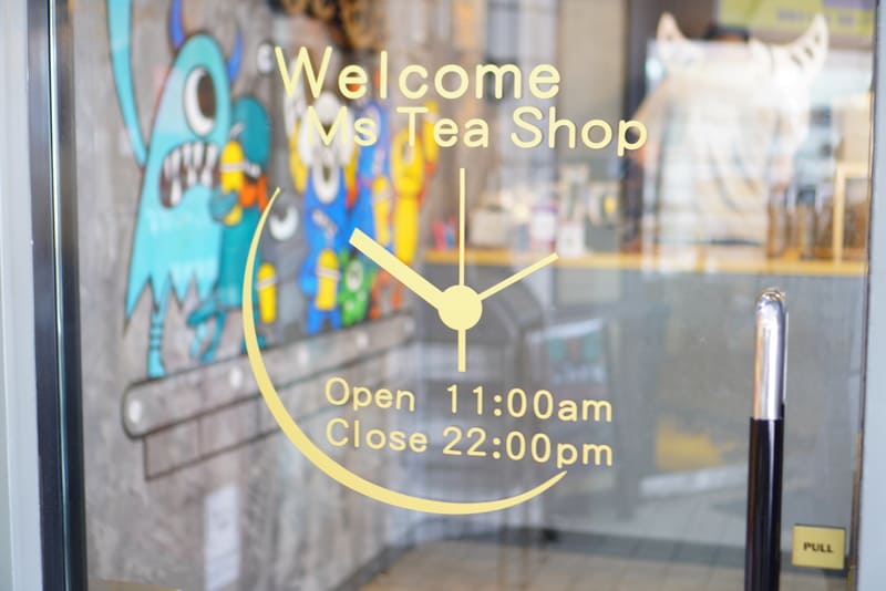 M's tea shopの入り口